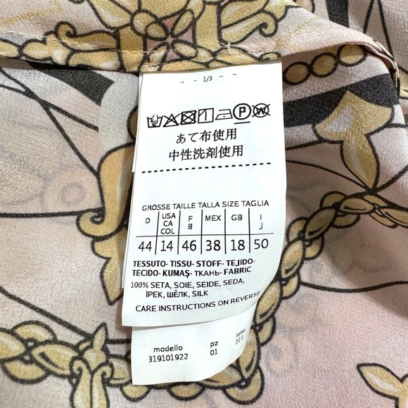 MARELLA MATRAS JACKET Silk Handkerchief Blouse in Peach NEW One Shoulder Size 14 - Picture 10 of 12